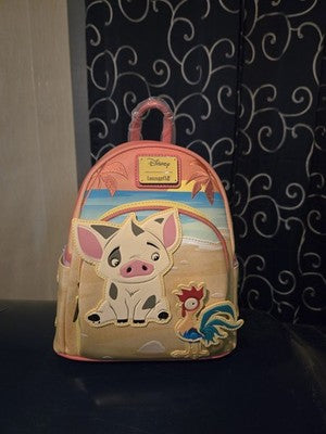 Loungefly Pua & Hei Hei Sunset Mini Backpack -Disney Moana beach backpack NWT