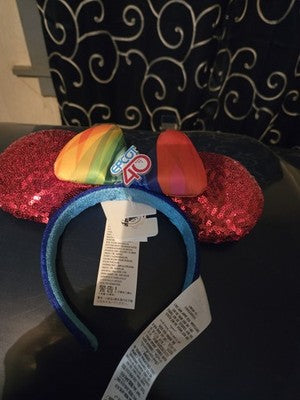 Disney Parks Epcot 40 40th Anniversary Minnie Mouse Sequin Ears Headband NWT