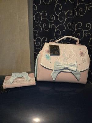 Loungefly Disney Snow White & Seven 7 Dwarfs Lace Crossbody Satchel & Wallet